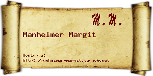 Manheimer Margit névjegykártya